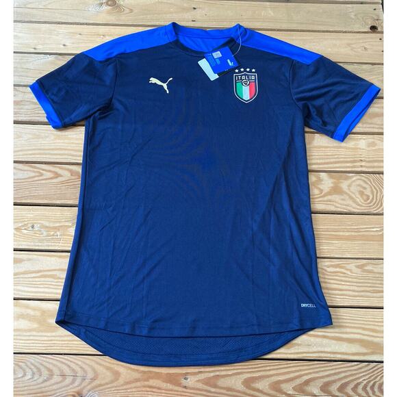 NWT Puma Dry Cell Italia Training Jersey Size Large Men's Blue